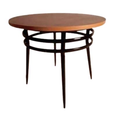 Round wooden disc table