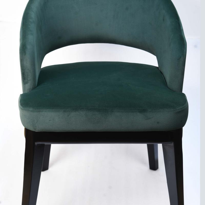 Velvet chair with gold metal frame