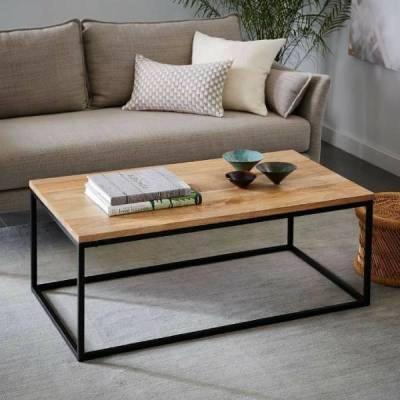 Steel and wood table - one piece