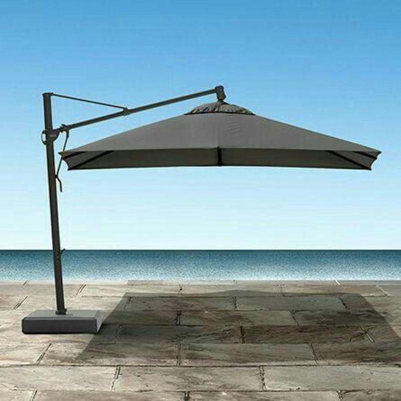 Square side umbrella - movable arm and fixed base