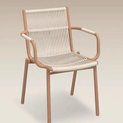 Luna Cord Outdoor Chair – Metal frame with wood finish and hand-stretched ropes